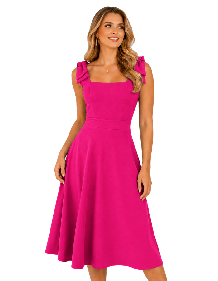 Vestido no crepe Larissa Pink - Tamanho GG